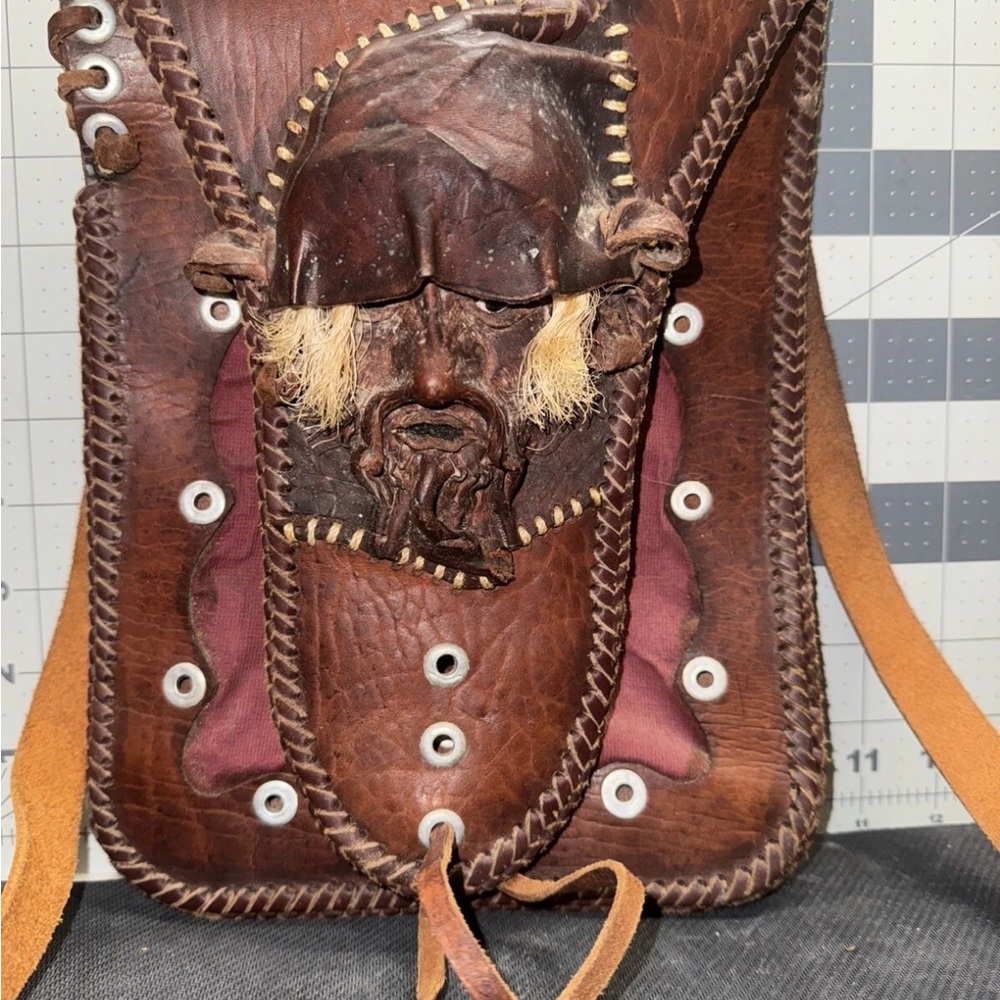 Shaman's Shoulder Bag Small Purse Brown 8”x11” Hand Made